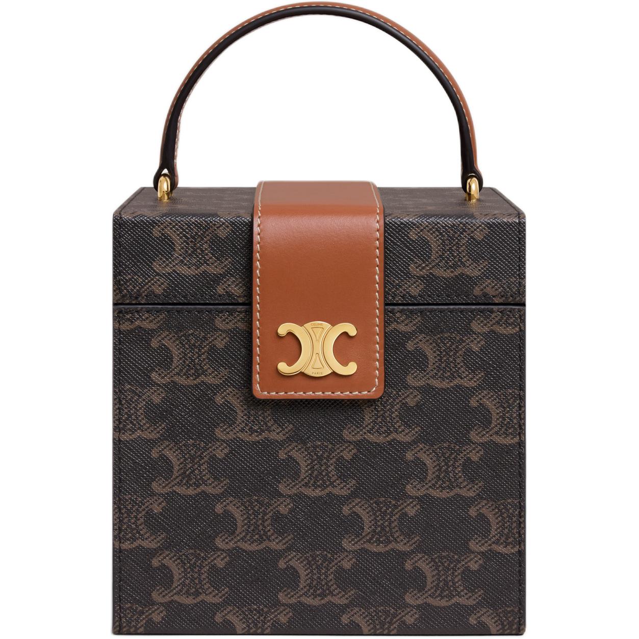 CELINE Canvas Storage Box Unisex Brown
