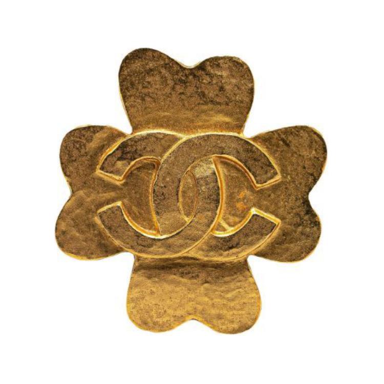 CHANEL 1995 Plated Cc Costume Brooch