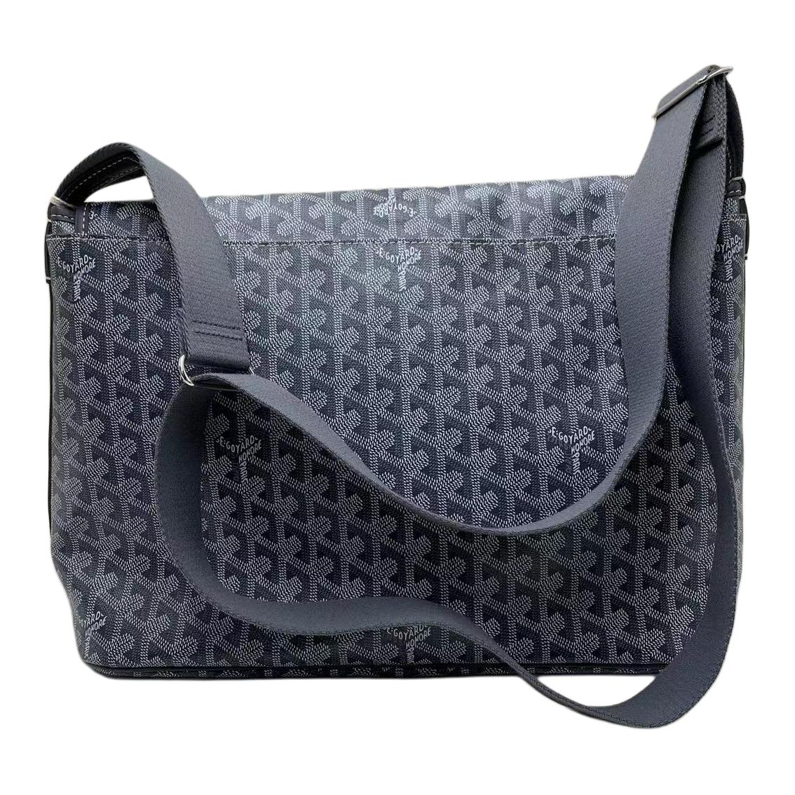 GOYARD Canvas With Calfskin Shoulder Bag, Crossbody Bag Men's Gray