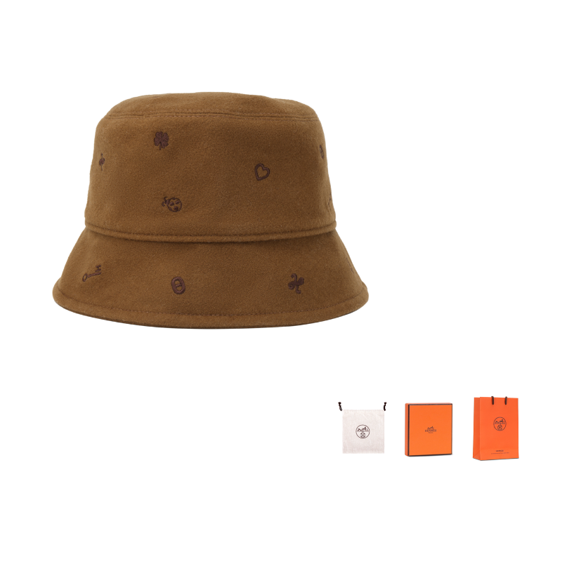HERMES Cashmere Bucket Hats Women's