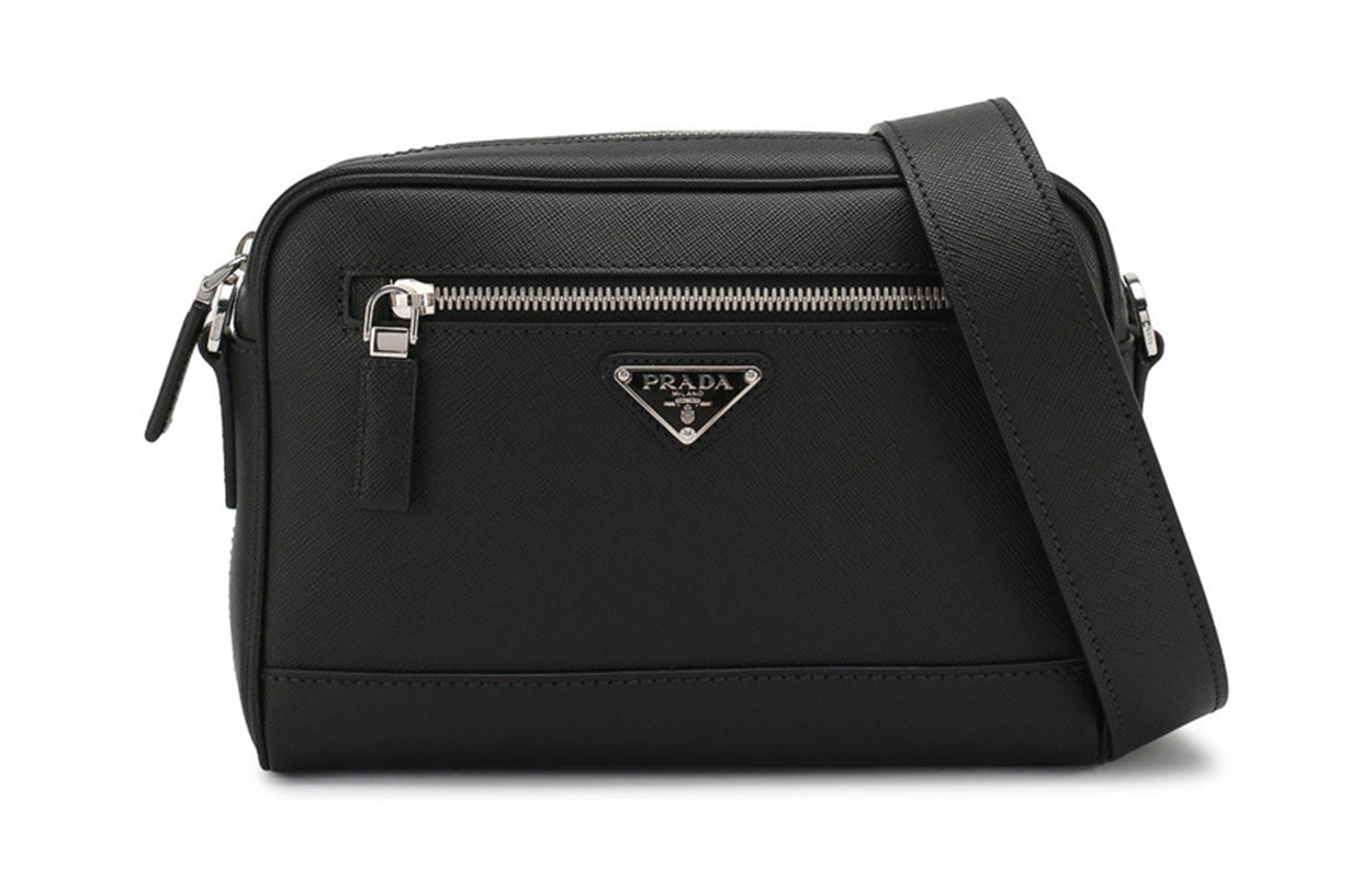 PRADA Cow Leather Clutch Regular Men's Black