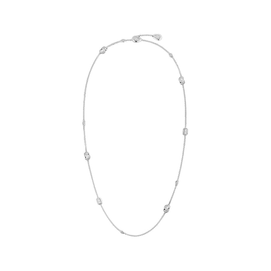CHANEL 18K Gold Necklaces Unisex Silver