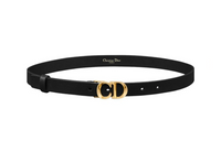 DIOR Calfskin Leather Belts Women's Black Width 2CM