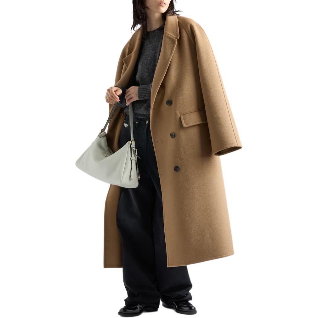 PRADA Coats Women's Camel Brown