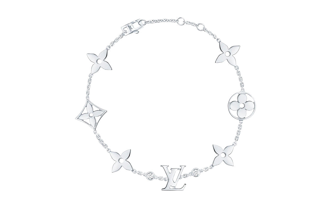 LOUIS VUITTON Idylle Blossom Monogram Bracelet White Gold And Diamonds