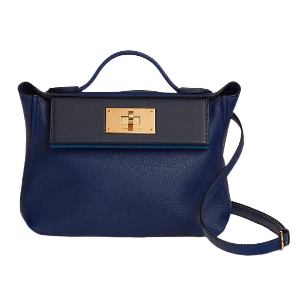 HERMES 24/24 Evercolor Swift Leather Fanny Pack Portable Crossbody Bag Shoulder Bag Mini Women's Gemstone Pigment Blue