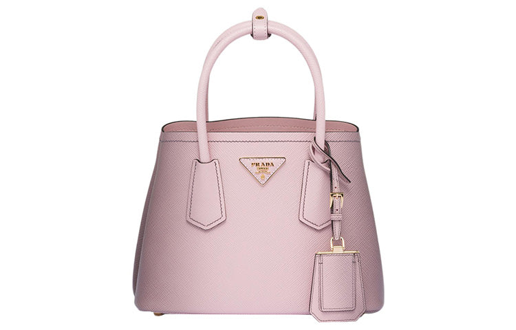 PRADA Double Leather Tote Bag Shopping Bag Handbag Mini Women's Pink