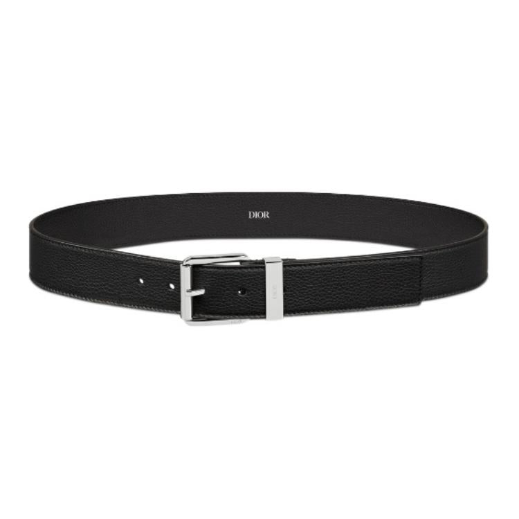DIOR Calfskin Leather Belts Men Black -