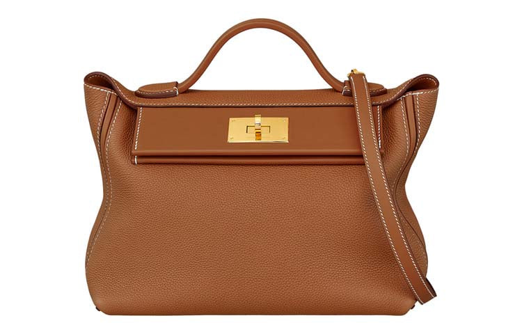 HERMES 24/24 Maurice Bullock Leather Swift Calfskin Shoulder Bag Crossbody Bag Handbag Women's Brown