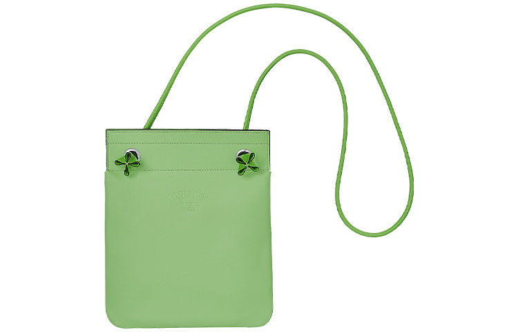 HERMES Aline Cow Leather And Sheepskin Portable Crossbody Bag, Shoulder Bag Women's Green