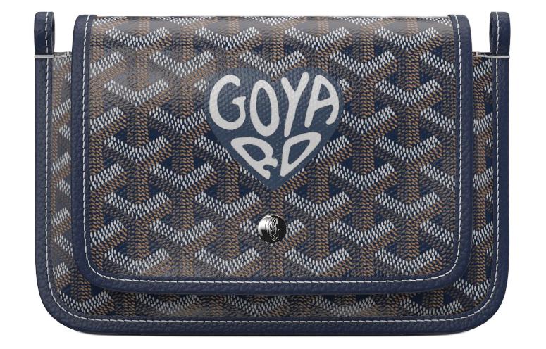 GOYARD Canvas With Leather Envelope Bag Crossbody Bag Shoulder Bag Unisex Dark Blue With Dark Blue Small Heart