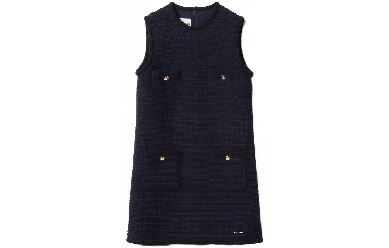 MIU MIU SS23 Sleeveless Dress Women's Blue