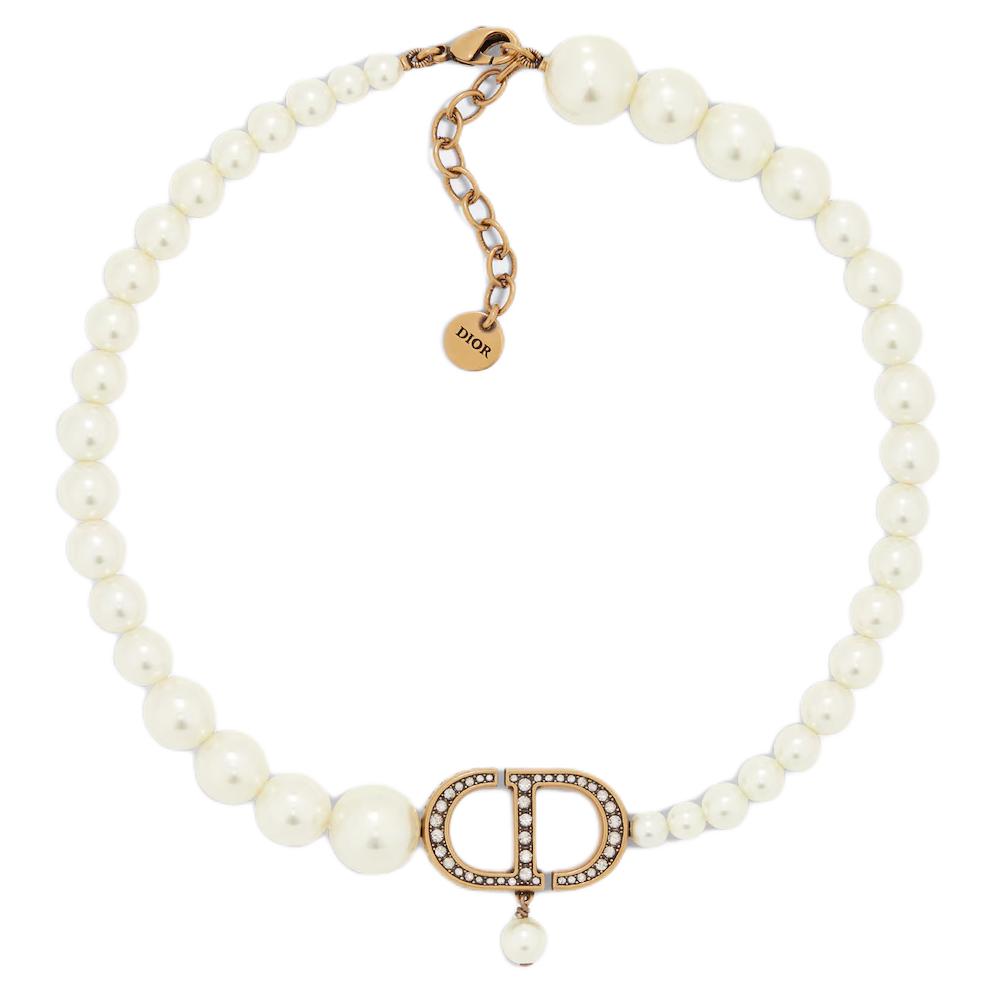 DIOR Metal Necklaces Women's White