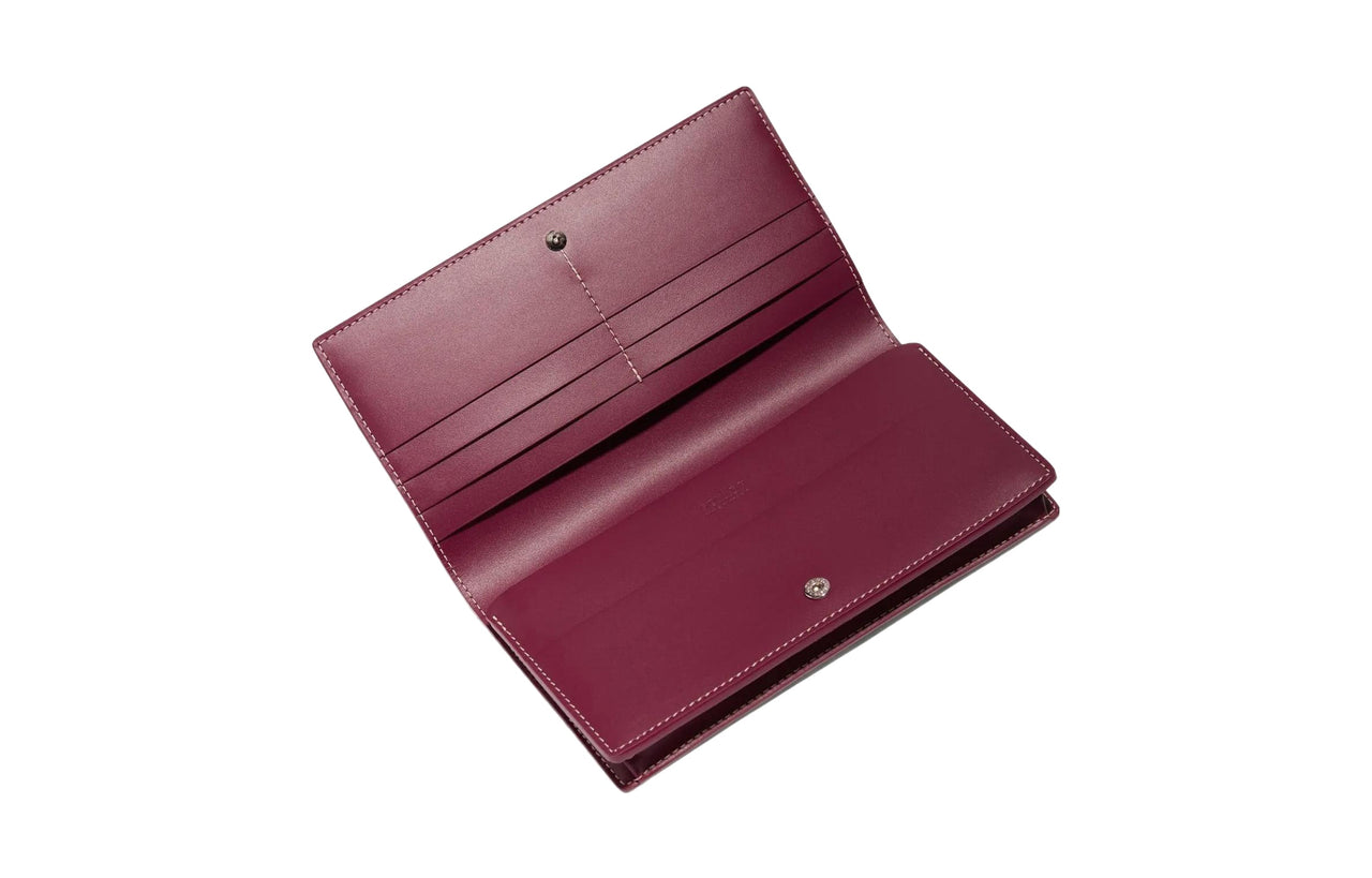 GOYARD RICHELIEU Canvas With Leather Wallet Unisex Burgundy