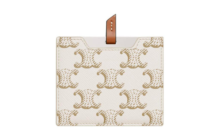 CELINE Cow Leather Storage Bag Women's White