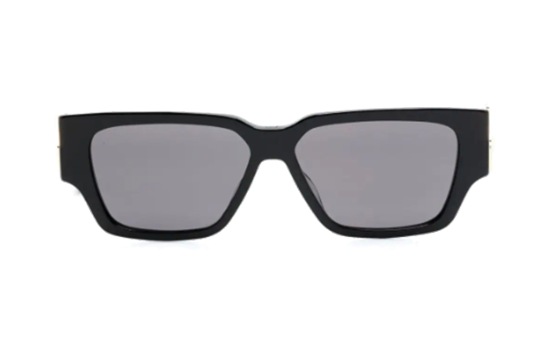 DIOR Acetate Irregular Shape Sunglasses Women's Black