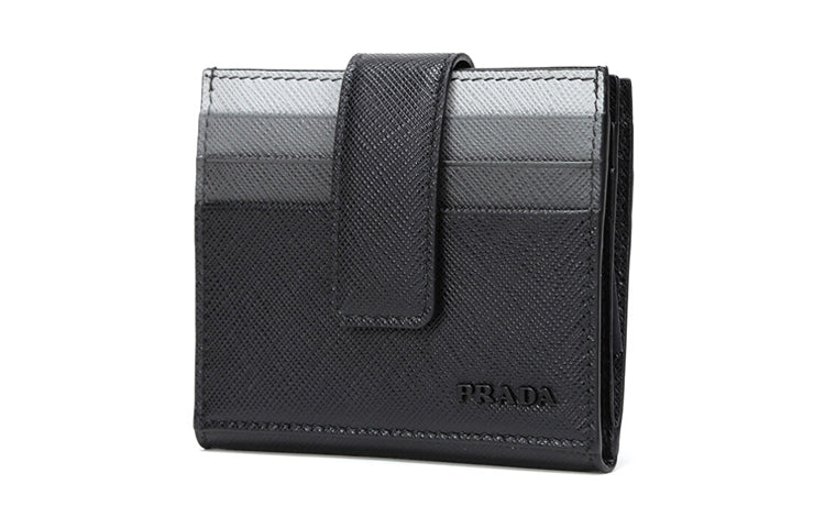 PRADA Cow Leather Wallet, Card Holder Men's Black