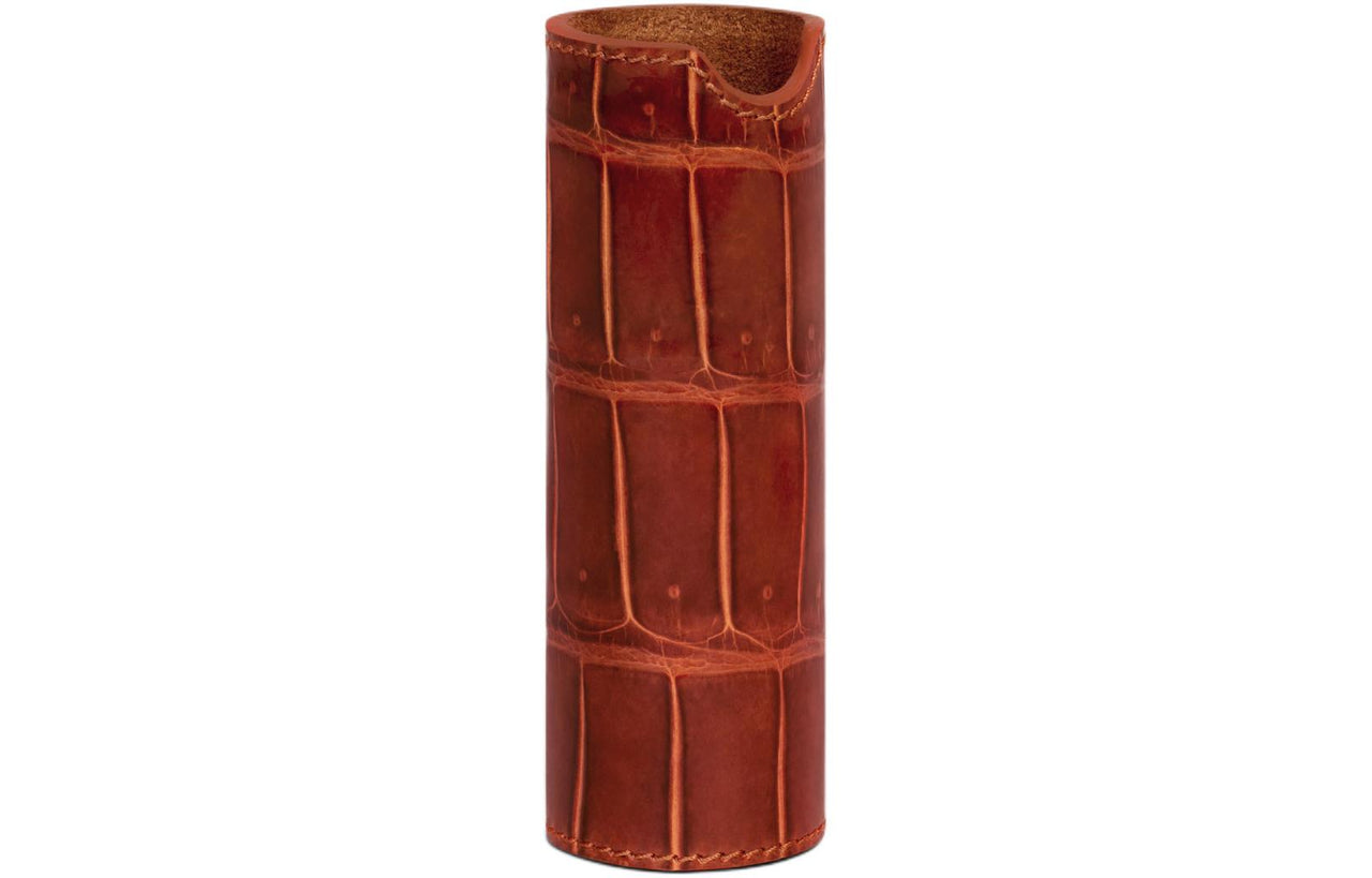 CELINE Crocodile Leather Storage Bag Women's Maple Leaf Red