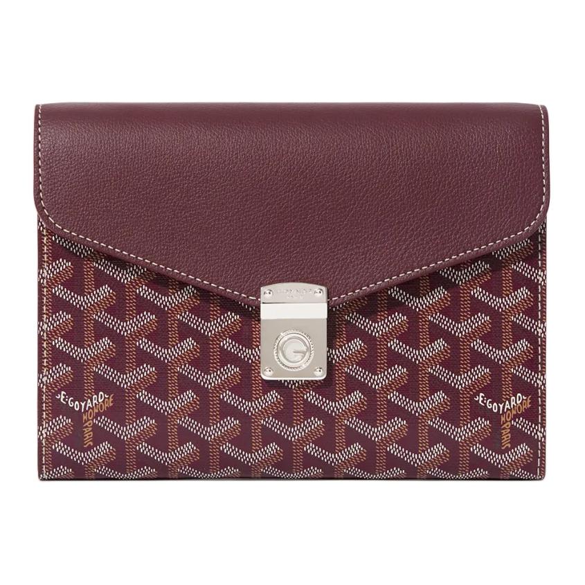 GOYARD Canvas With Calfskin Shoulder Bag Crossbody Bag Unisex Burgundy