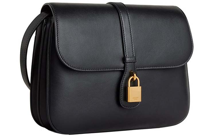 CELINE Cow Leather Portable Crossbody Bag, Shoulder Bag Women's Black