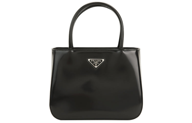 PRADA Cow Leather One Shoulder Handbag Women's Black