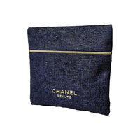 CHANEL Blue Gold Makeup Tool Storage Bag Portable