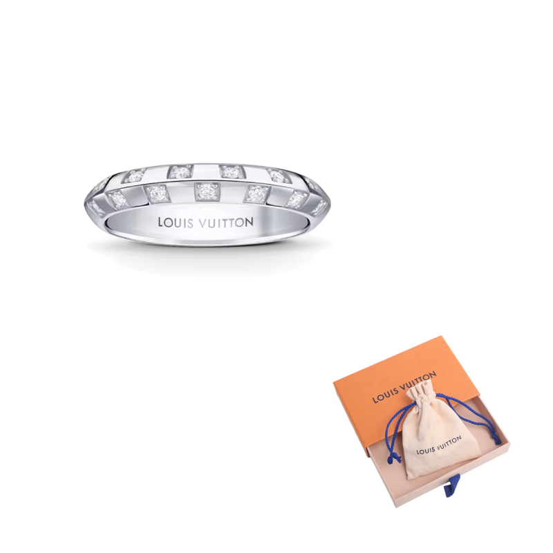 LOUIS VUITTON Le Damier De LOUIS VUITTON Small Ring White Gold And Diamonds
