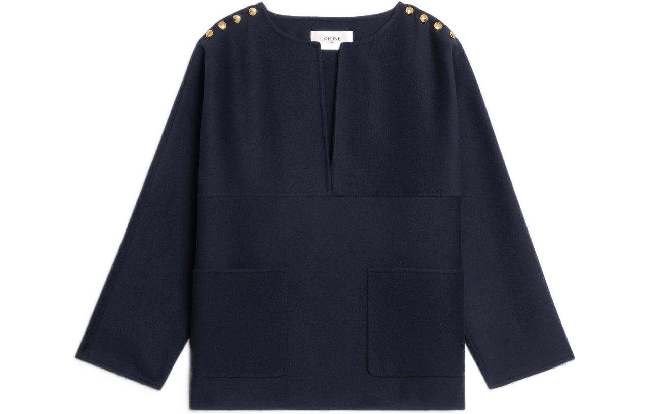 CELINE Cashmere Sweaters Women's Marine Blue