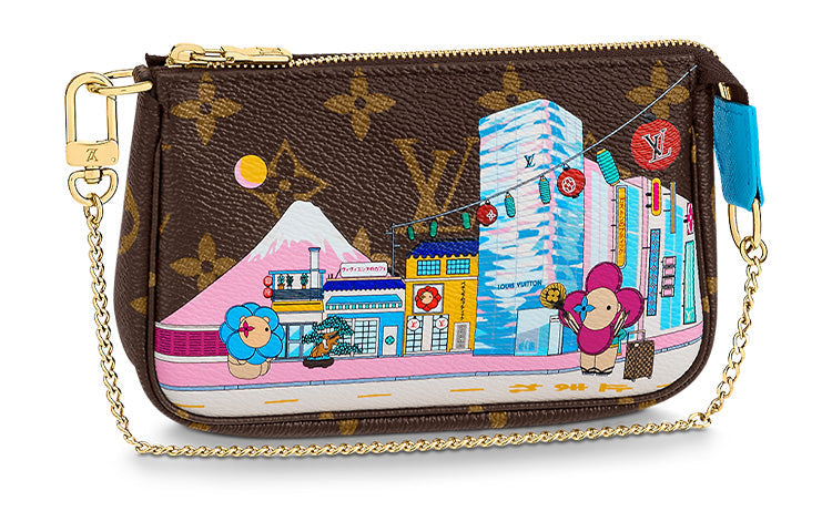 LOUIS VUITTON Mini Pochette Accessoires Vivienne Holiday Monogram Canvas/Blue