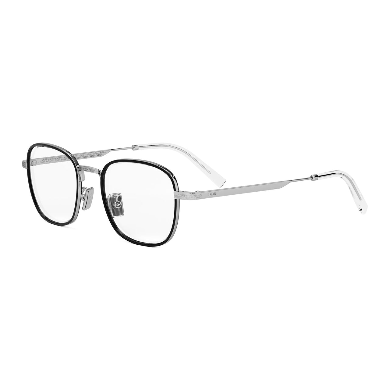 DIOR Metal Square Eyeglass Frames Unisex Black/Silver