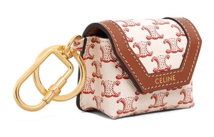 CELINE Cow Leather Earphone Case Women's Red