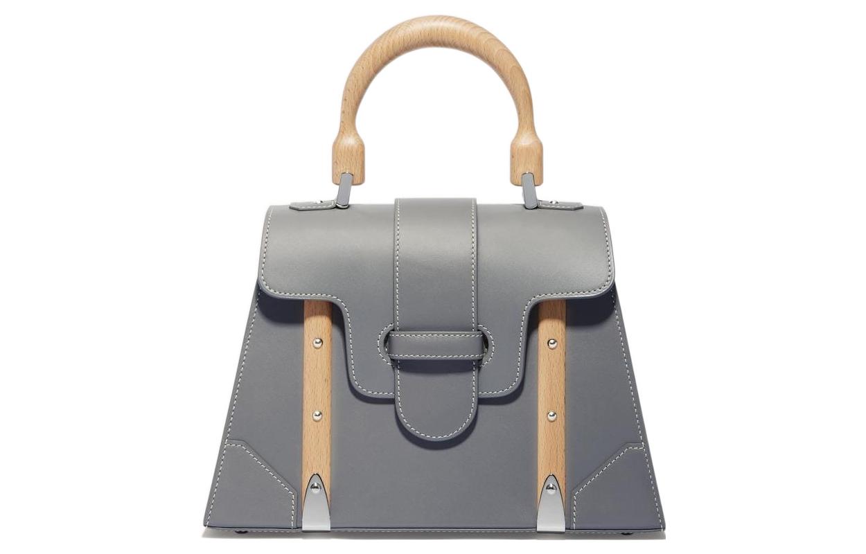 GOYARD Saigon Cross-Grain Calfskin Shoulder Bag Crossbody Bag Handbag Small Size Unisex Gray