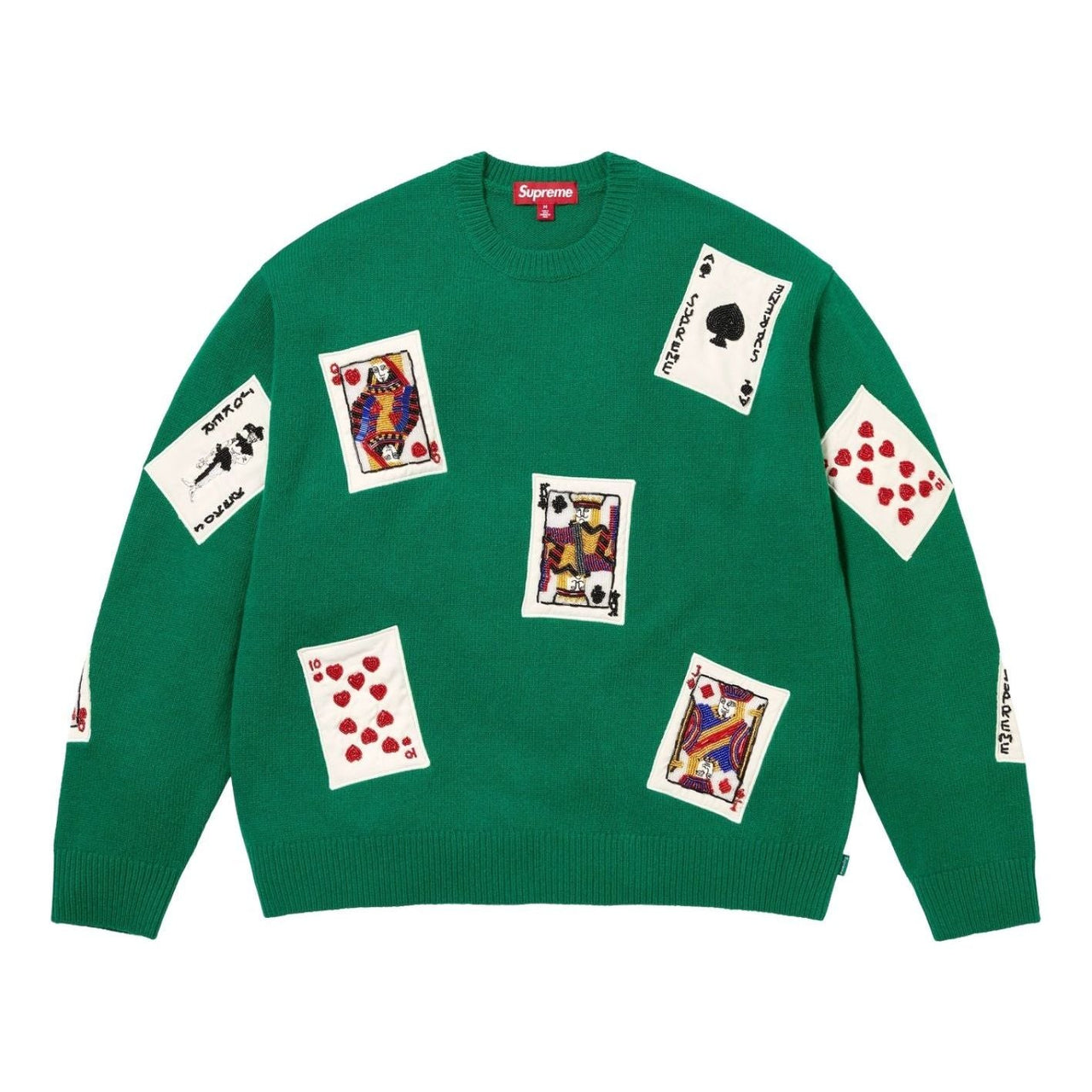 Supreme FW25 Beaded Cards Sweater 'Green' SUP-FW25-148-GRN