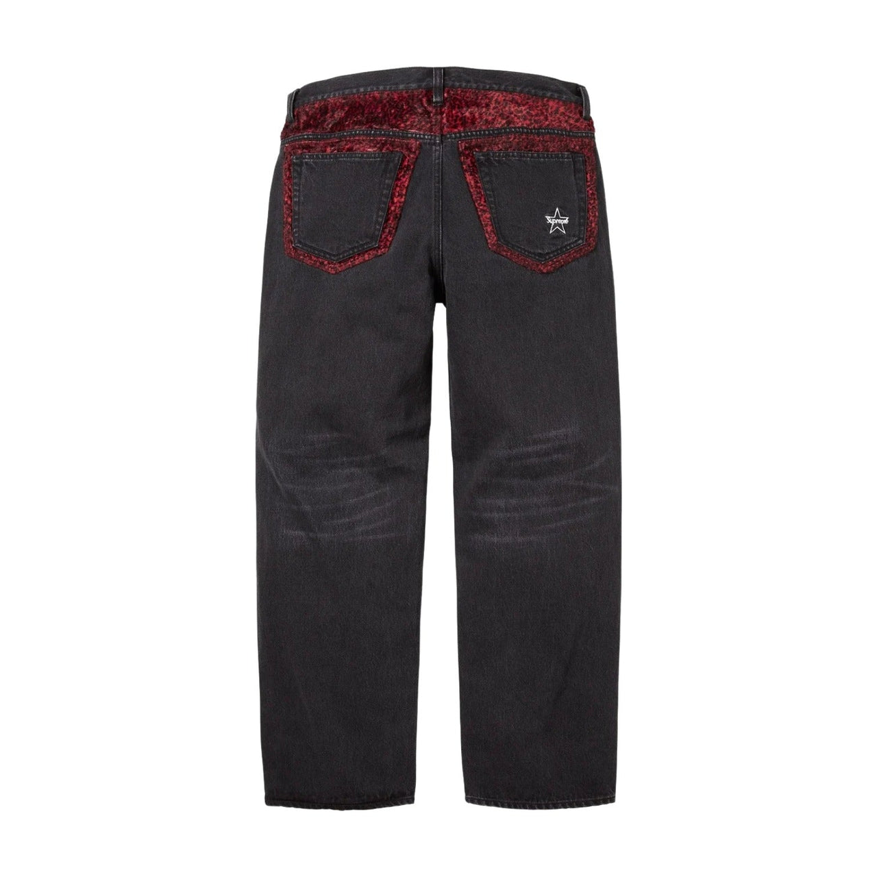 Supreme Leopard Faux Fur Loose Fit Jean 'Washed Black' SUP-FW25-179-WSBLK