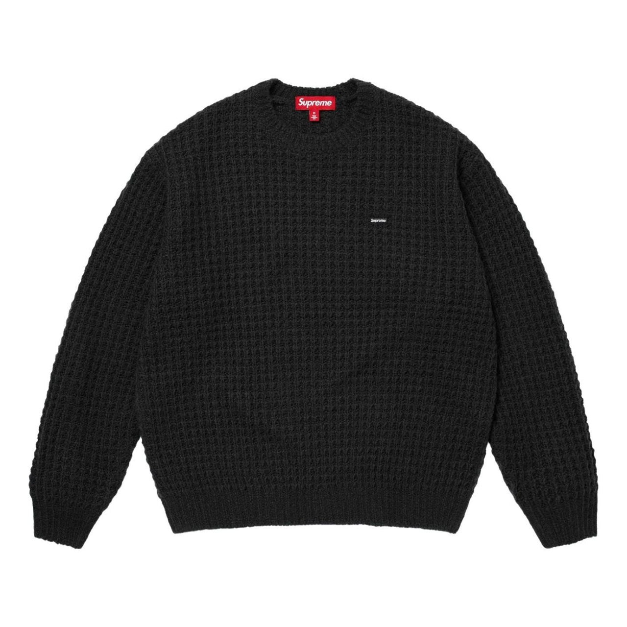 Supreme Small Box Waffle Sweater 'Black' FW25SK21-BLACK