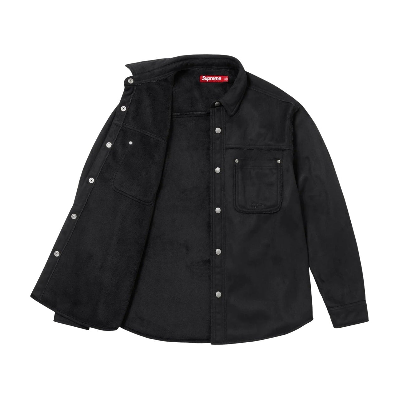 Supreme Faux Suede Snap Shirt 'Black' SUP-FW25-144-BLK