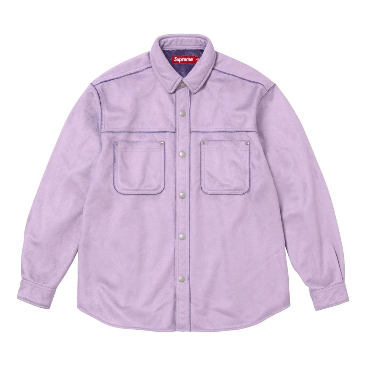 Supreme Faux Suede Snap Shirt 'Lavender' SUP-FW25-144-LVR