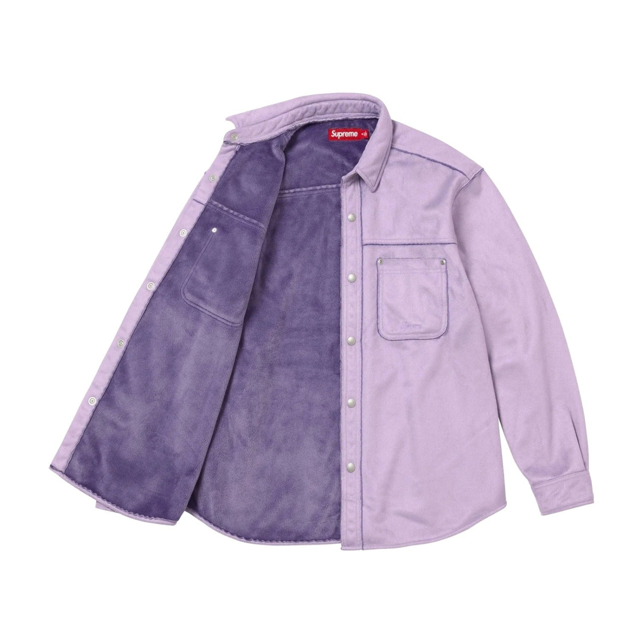 Supreme Faux Suede Snap Shirt 'Lavender' SUP-FW25-144-LVR