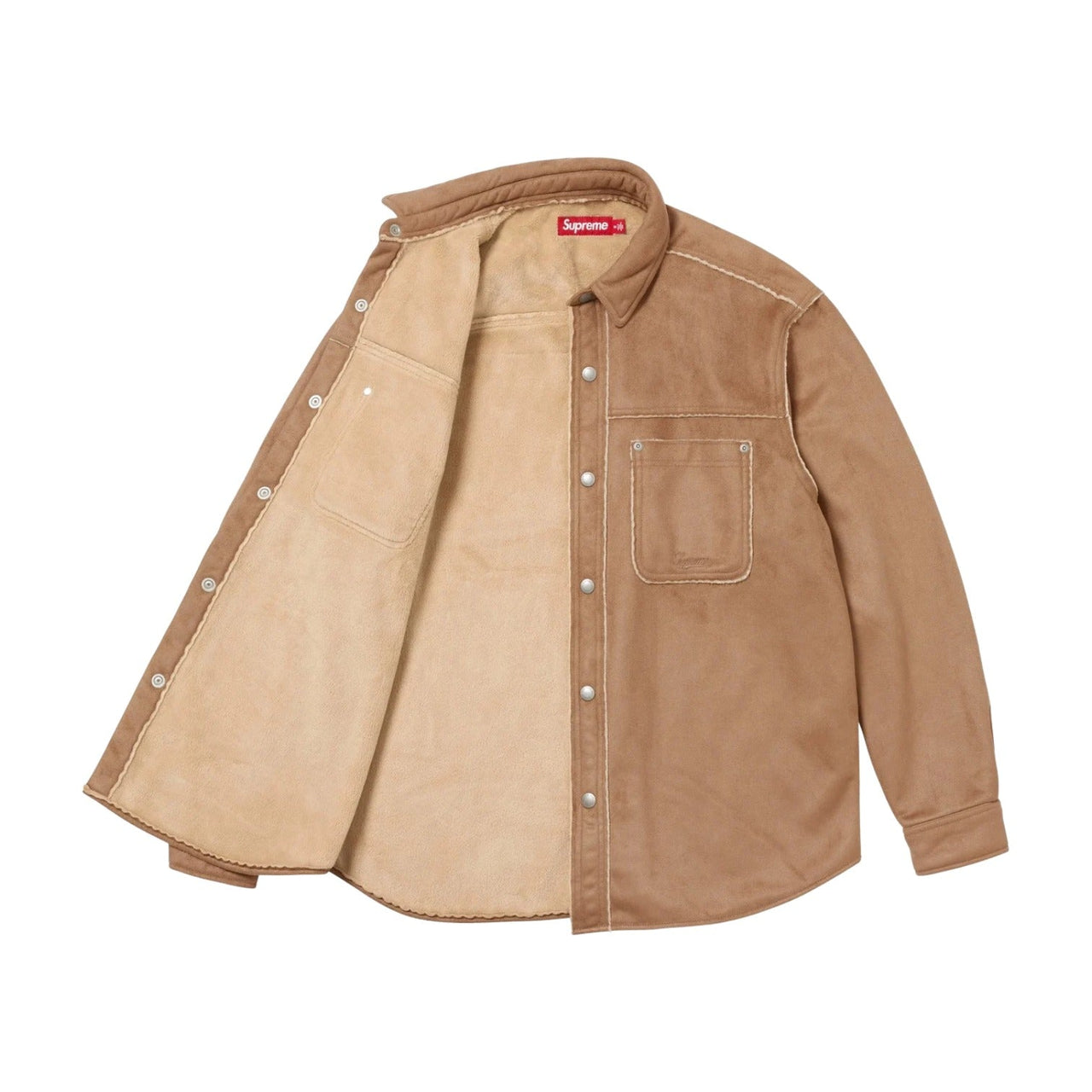 Supreme Faux Suede Snap Shirt 'Tan' SUP-FW25-144-TAN