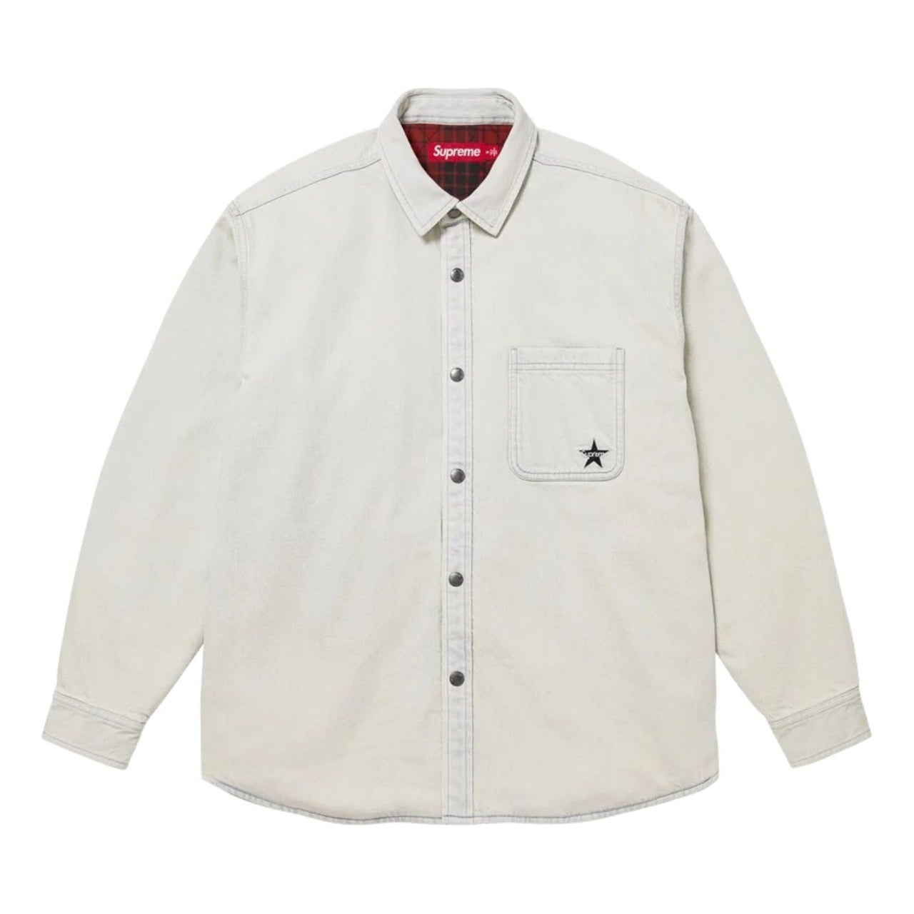 Supreme FW25 Quilted Lined Denim Snap Shirt 'Light Washed Indigo' SUP-FW25-140-IND