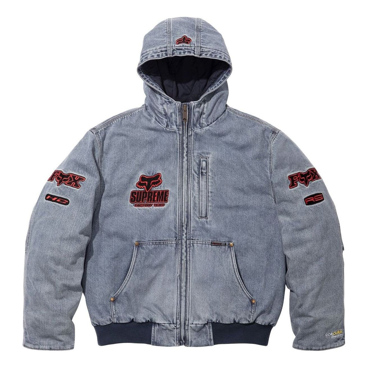 Supreme x Fox Racing Hooded Work Jacket 'Denim' FW25J59-DENIM