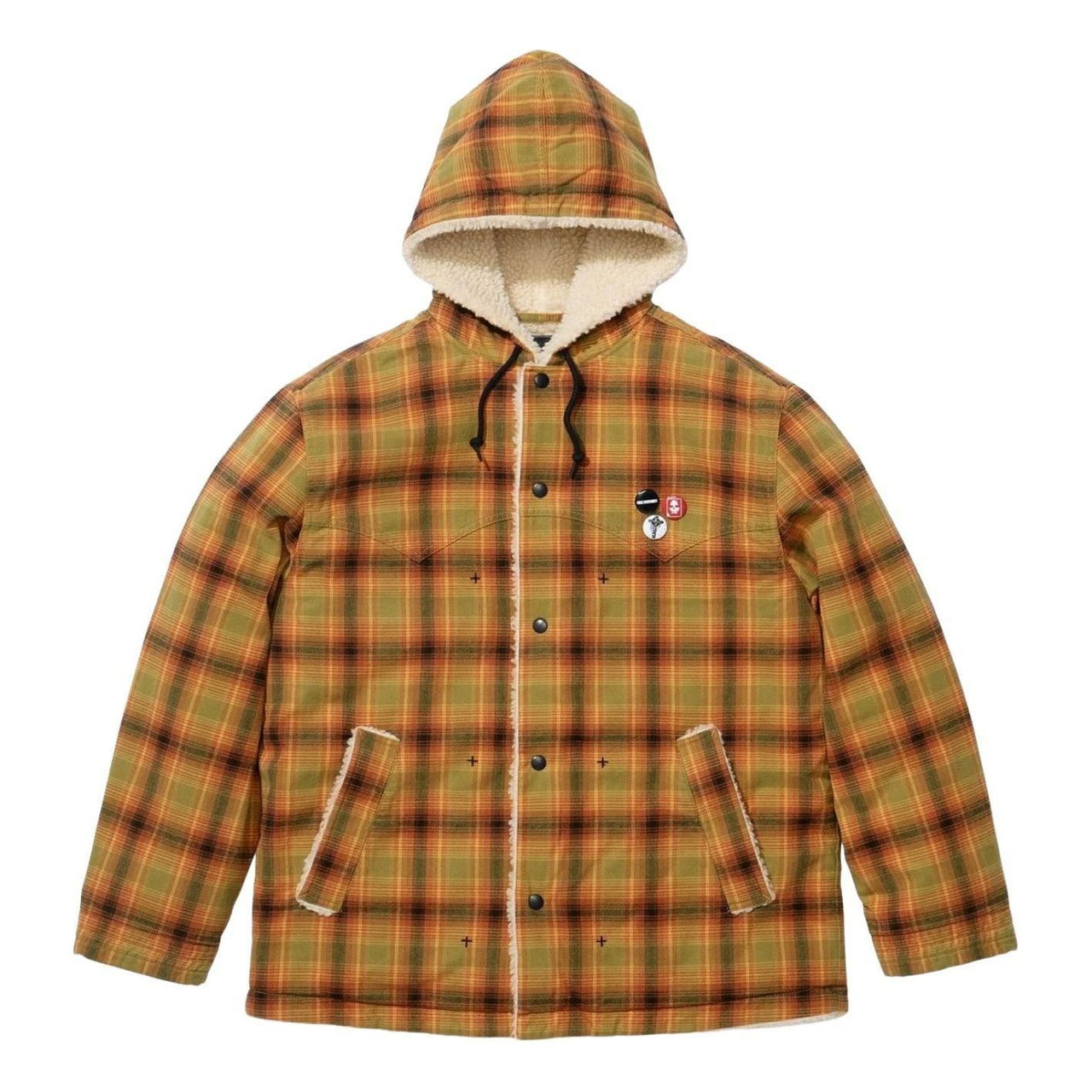 Supreme FW25 x Number (N)ine Faux Shearling Hooded Coat 'Plaid' FW25J49-PLAID