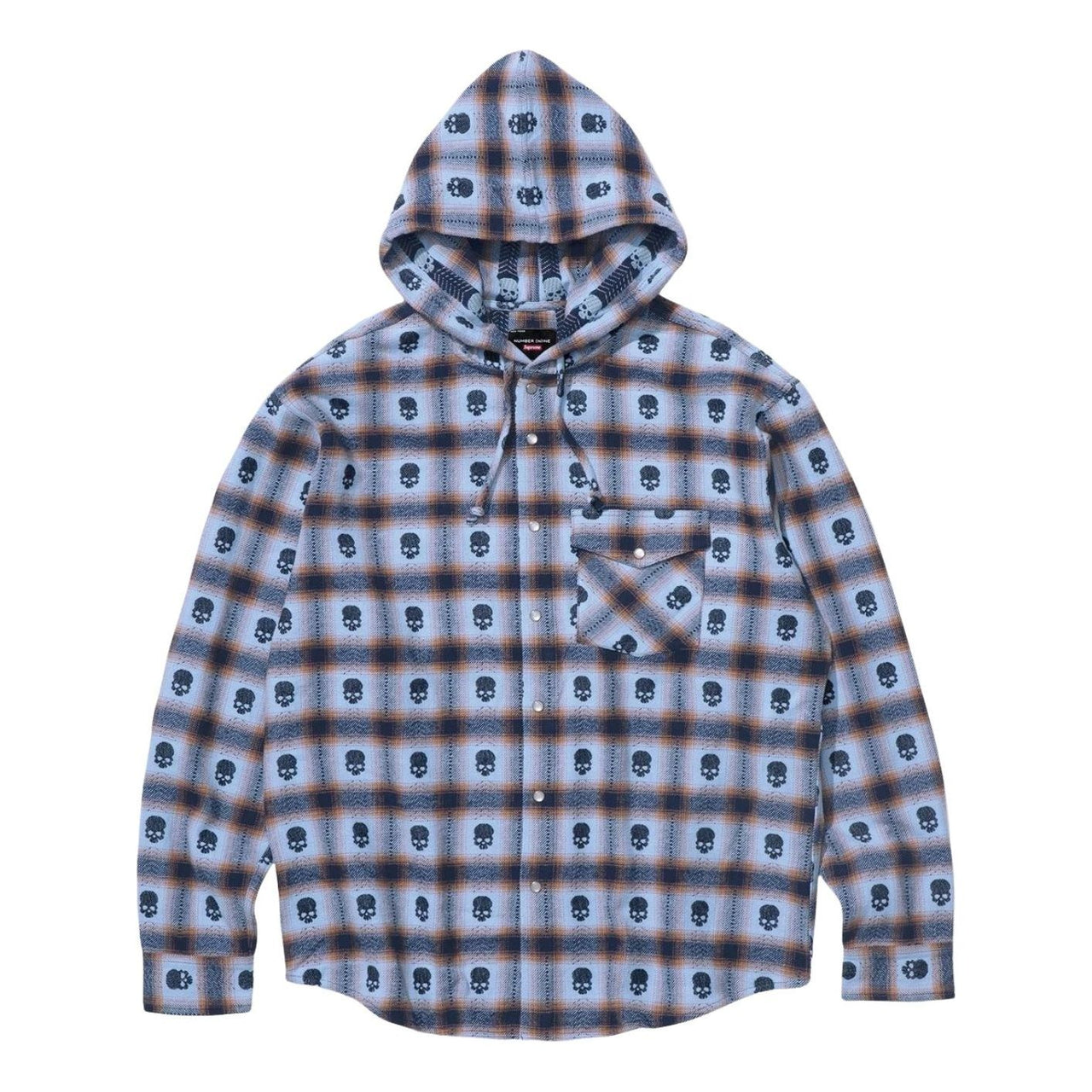 Supreme FW25 x Number (N)ine Hooded Flannel Shirt 'Blue' FW25S22-BLUE