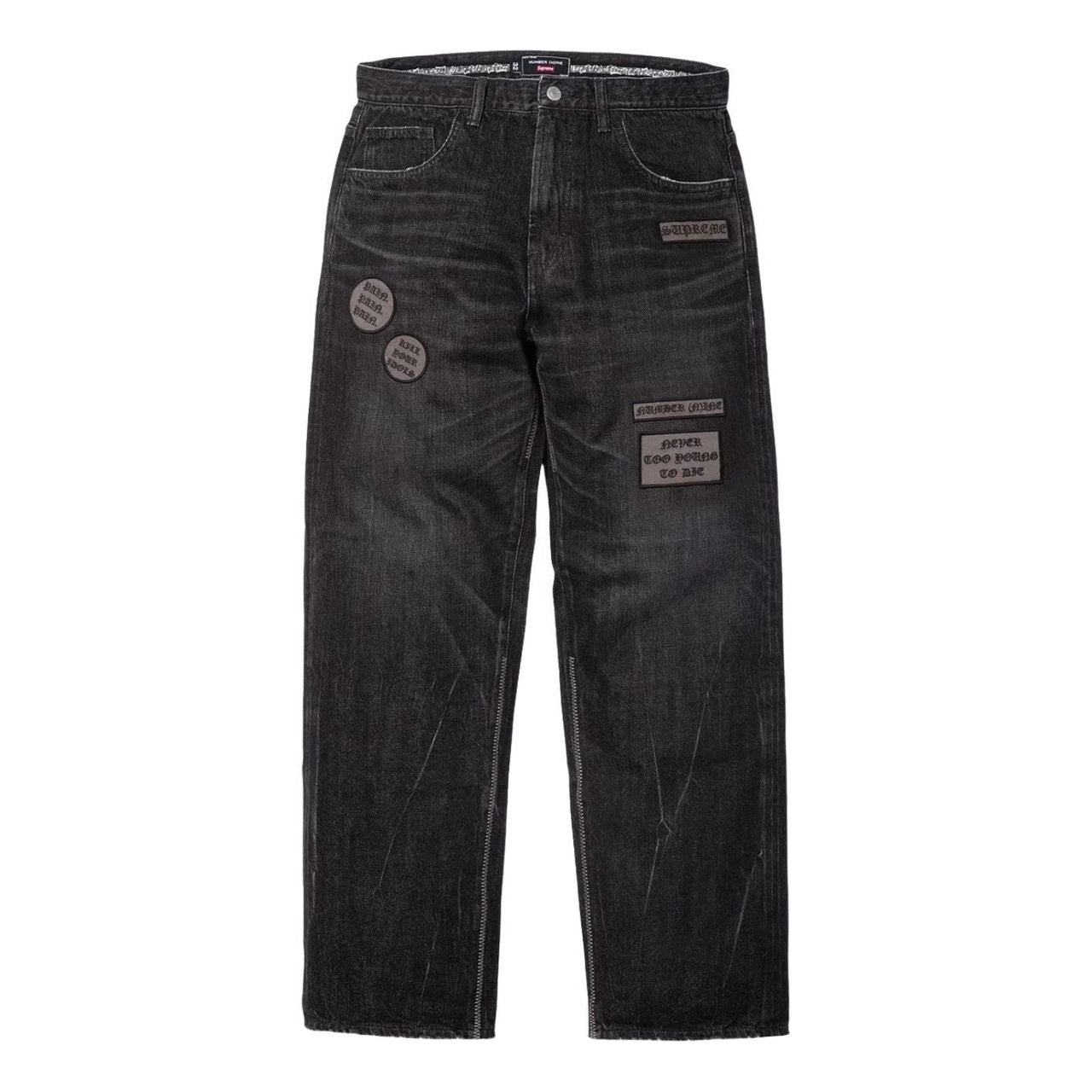 Supreme FW25 x Number (N)ine Patches Loose Fit Jean 'Black' FW25P50-BLACK