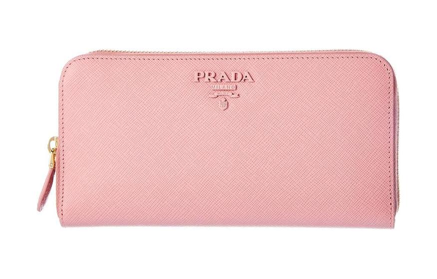 PRADA Calfskin Wallet Women's Pink