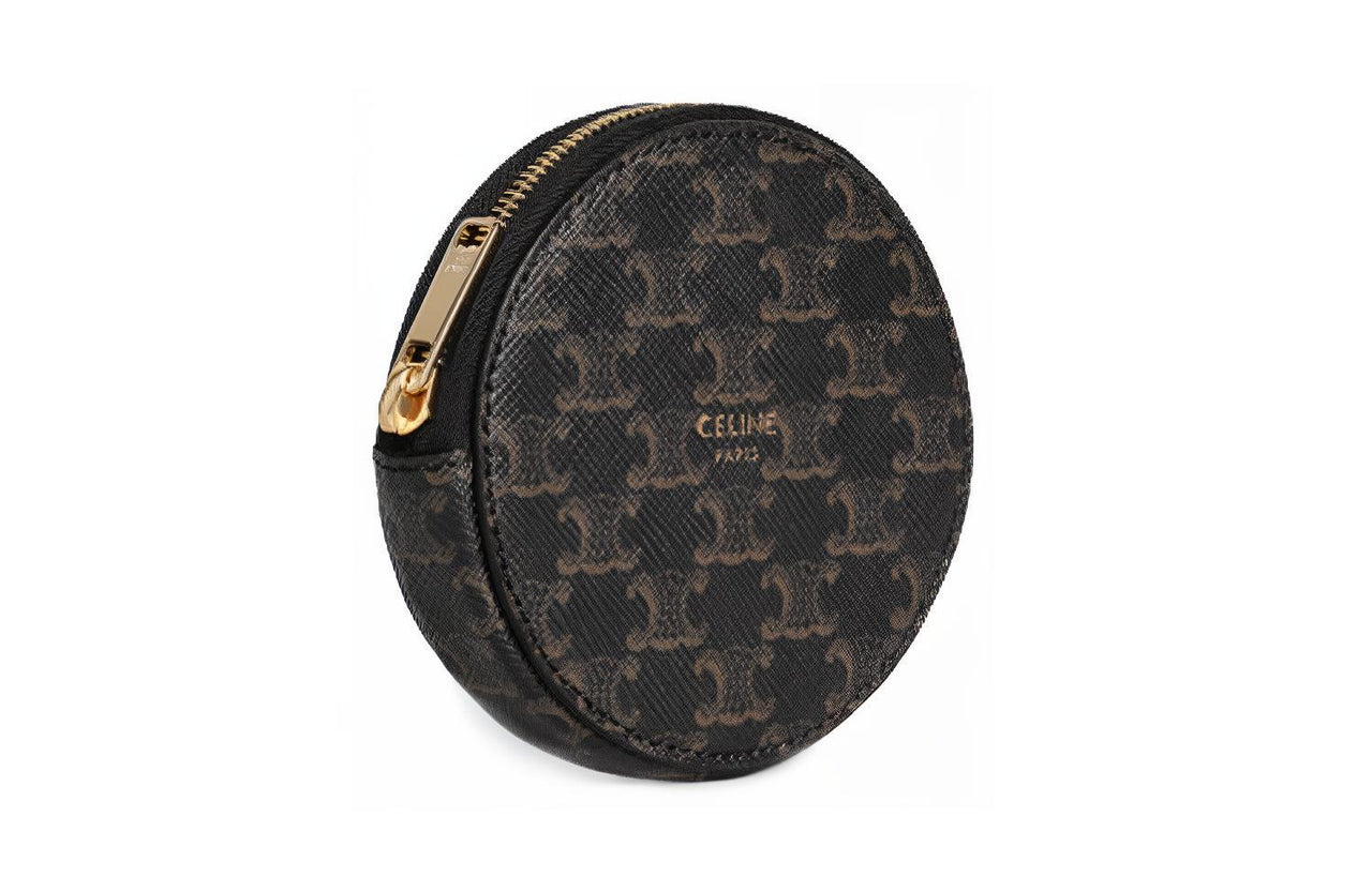 CELINE Coin Purse In Triomphe Canvas