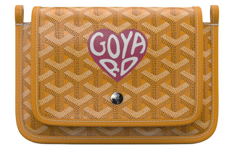 GOYARD Plumet Canvas With Leather Envelope Bag Crossbody Bag Shoulder Bag Unisex Yellow Multicolor Pink Small Heart