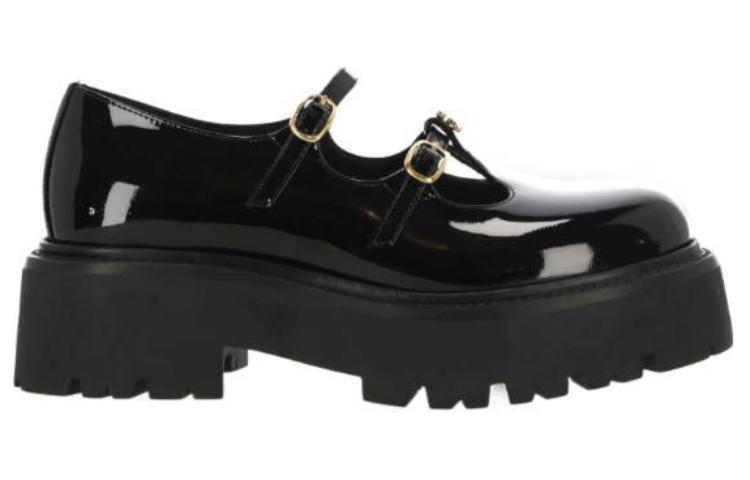 CELINE Chunky Heel Mary Jane Shoes Women's Black