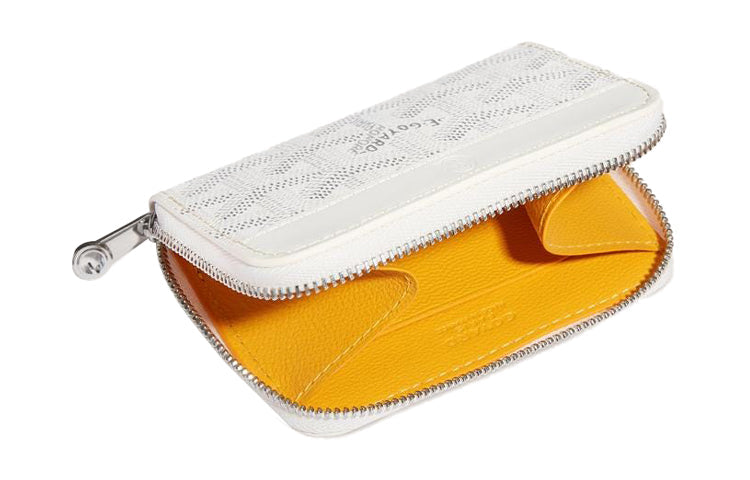 GOYARD MATIGNON Canvas With Leather Wallets Coin Purses Mini Women's White