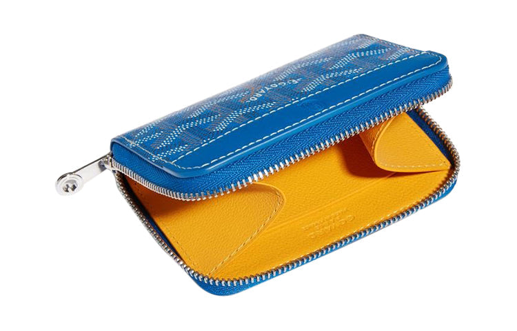 GOYARD MATIGNON Canvas With Leather Wallets Coin Purses Mini Women's Blue